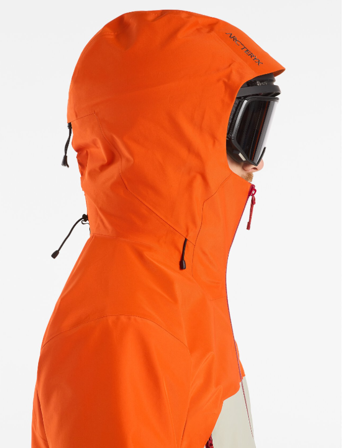 Arcteryx Rush Jacket Hood is good for ski helmets